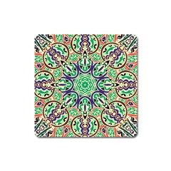 Cold Colors Mandala   Square Magnet