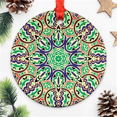 Cold Colors Mandala   Round Ornament (two Sides)