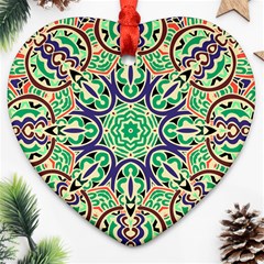 Cold Colors Mandala   Heart Ornament (two Sides)