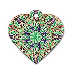 Cold Colors Mandala   Dog Tag Heart (two Sides)