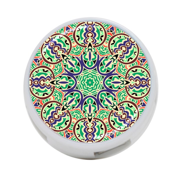 Cold Colors Mandala   4-Port USB Hub (One Side)