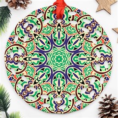 Cold Colors Mandala   Ornament (round Filigree)