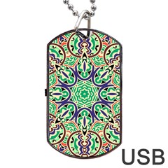 Cold Colors Mandala   Dog Tag Usb Flash (one Side)