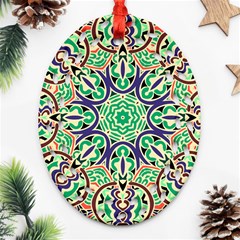 Cold Colors Mandala   Ornament (oval Filigree)