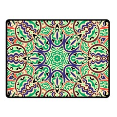 Cold Colors Mandala   Two Sides Fleece Blanket (small) by ConteMonfrey