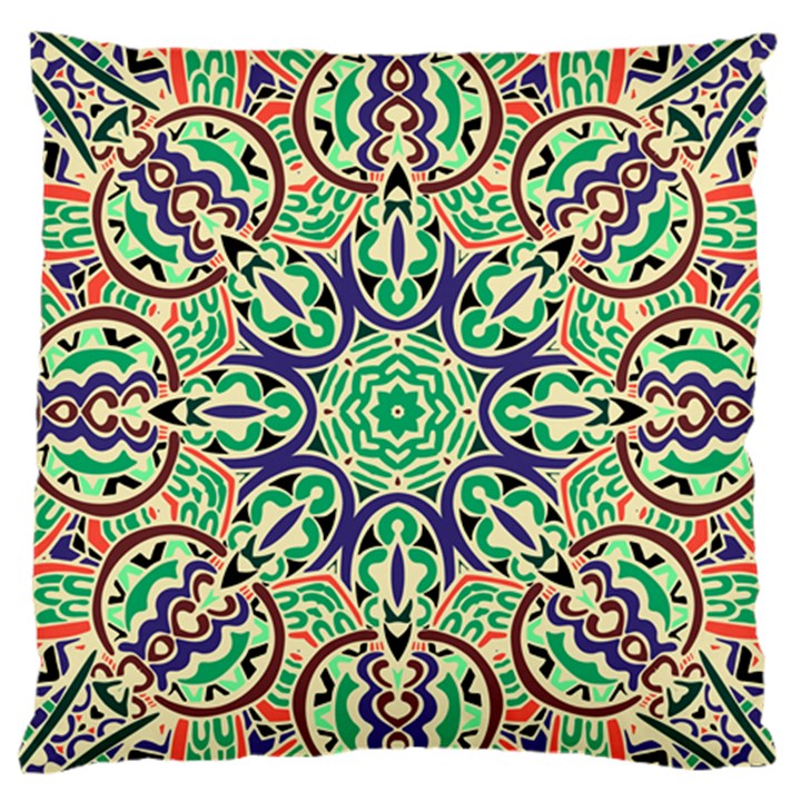 Cold Colors Mandala   Large Premium Plush Fleece Cushion Case (Two Sides)