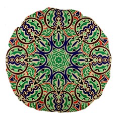 Cold Colors Mandala   Large 18  Premium Flano Round Cushions