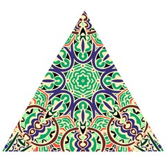 Cold Colors Mandala   Wooden Puzzle Triangle