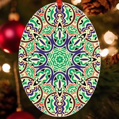 Cold Colors Mandala   Uv Print Acrylic Ornament Oval