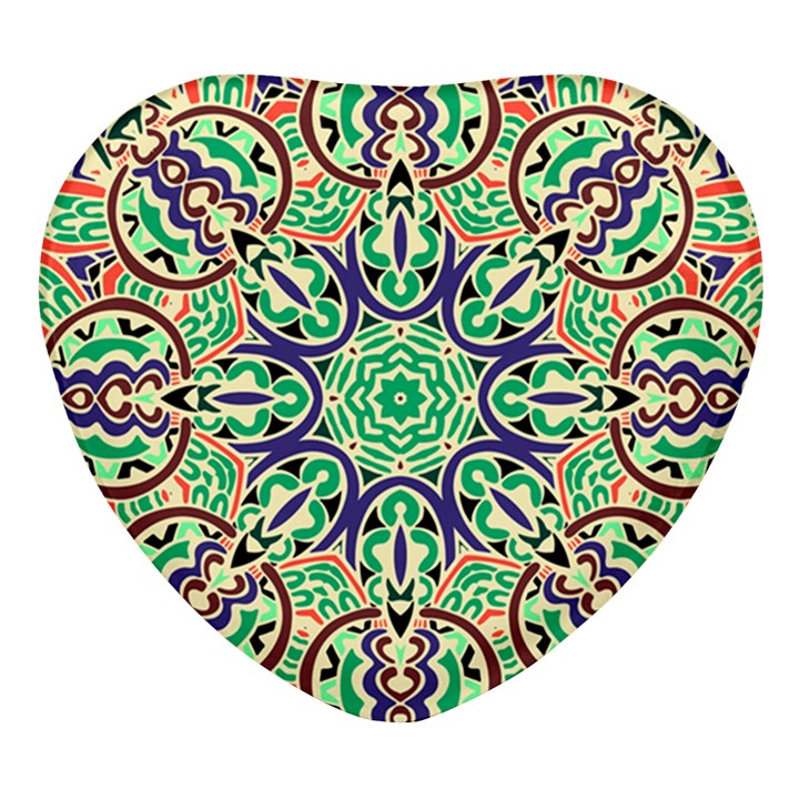 Cold Colors Mandala   Heart Glass Fridge Magnet (4 pack)