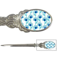 Blue Daisy Minimalist Leaves   Letter Opener