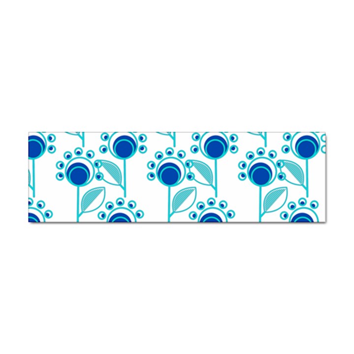 Blue Daisy Minimalist Leaves   Sticker Bumper (10 pack)