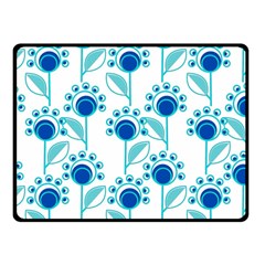 Blue Daisy Minimalist Leaves   Fleece Blanket (small)