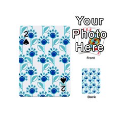 Blue Daisy Minimalist Leaves   Playing Cards 54 Designs (mini) by ConteMonfrey