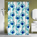 Blue Daisy Minimalist Leaves   Shower Curtain 48  x 72  (Small)  Curtain(48  X 72 )