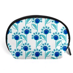 Blue Daisy Minimalist Leaves   Accessory Pouch (large)