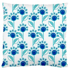 Blue Daisy Minimalist Leaves   Standard Premium Plush Fleece Cushion Case (two Sides)