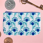 Blue Daisy Minimalist Leaves   Large Coin Purse Front