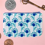 Blue Daisy Minimalist Leaves   Large Coin Purse Back