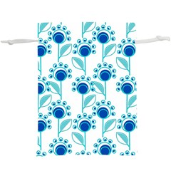 Blue Daisy Minimalist Leaves   Lightweight Drawstring Pouch (xl)