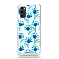 Blue Daisy Minimalist Leaves   Samsung Galaxy S20 6 2 Inch Tpu Uv Case