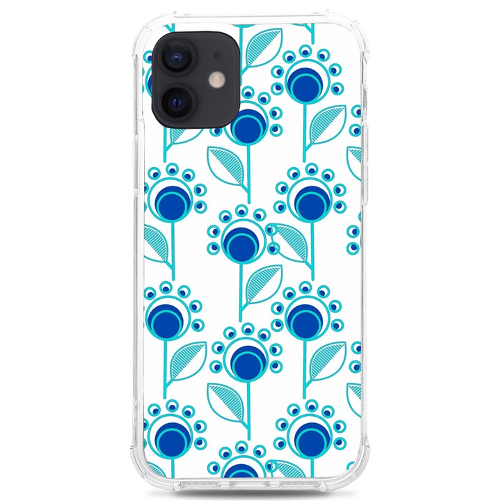 Blue Daisy Minimalist Leaves   iPhone 12/12 Pro TPU UV Print Case