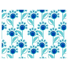 Blue Daisy Minimalist Leaves   Two Sides Premium Plush Fleece Blanket (baby Size)