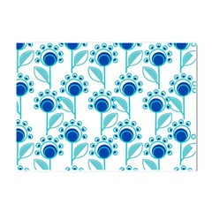 Blue Daisy Minimalist Leaves   Crystal Sticker (a4)