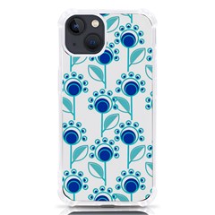 Blue Daisy Minimalist Leaves   Iphone 13 Tpu Uv Print Case