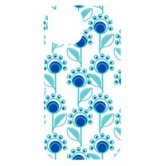 Blue Daisy Minimalist Leaves   Iphone 15 Black Uv Print Pc Hardshell Case