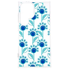 Blue Daisy Minimalist Leaves   Samsung Galaxy S24 Plus 6 7 Inch Tpu Uv Case