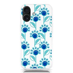 Blue Daisy Minimalist Leaves   Iphone 16 Tpu Uv Print Case