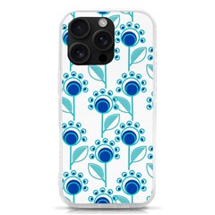 Blue Daisy Minimalist Leaves   Iphone 16 Pro Tpu Uv Print Case