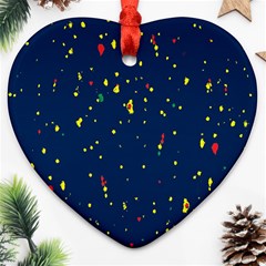 Christmas Sky Happy Heart Ornament (two Sides) by Dutashop