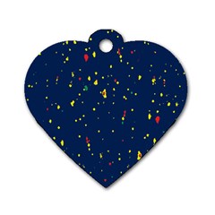 Christmas Sky Happy Dog Tag Heart (two Sides)