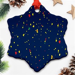 Christmas Sky Happy Snowflake Ornament (two Sides)