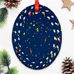 Christmas Sky Happy Ornament (oval Filigree)