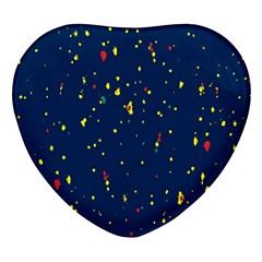 Christmas Sky Happy Heart Glass Fridge Magnet (4 Pack)