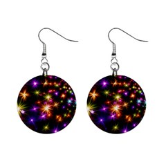 Star Colorful Christmas Abstract Mini Button Earrings