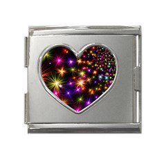 Star Colorful Christmas Abstract Mega Link Heart Italian Charm (18mm)