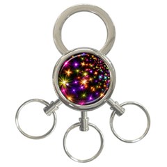 Star Colorful Christmas Abstract 3-ring Key Chain