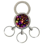 Star Colorful Christmas Abstract 3-Ring Key Chain Front