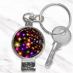 Star Colorful Christmas Abstract Nail Clippers Key Chain