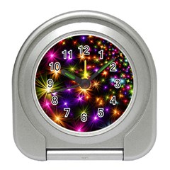 Star Colorful Christmas Abstract Travel Alarm Clock