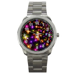 Star Colorful Christmas Abstract Sport Metal Watch