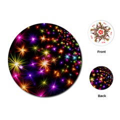 Star Colorful Christmas Abstract Playing Cards Single Design (round)