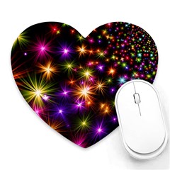 Star Colorful Christmas Abstract Heart Mousepad