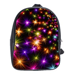 Star Colorful Christmas Abstract School Bag (large)