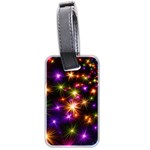 Star Colorful Christmas Abstract Luggage Tag (two sides) Back