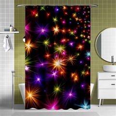 Star Colorful Christmas Abstract Shower Curtain 48  X 72  (small) 